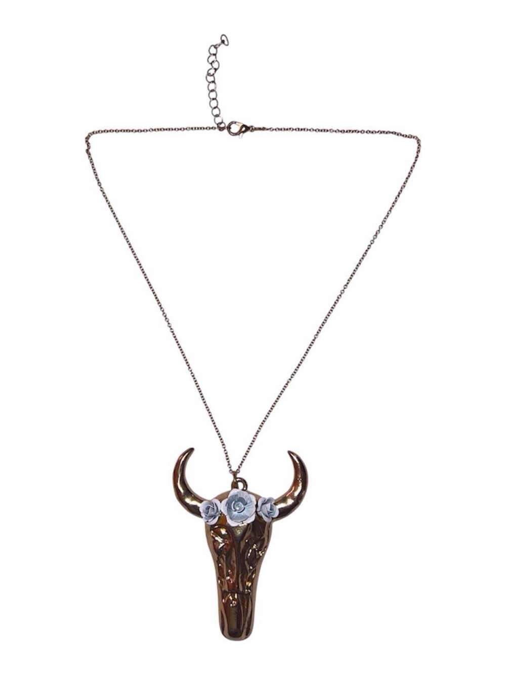 gold bull skull necklace